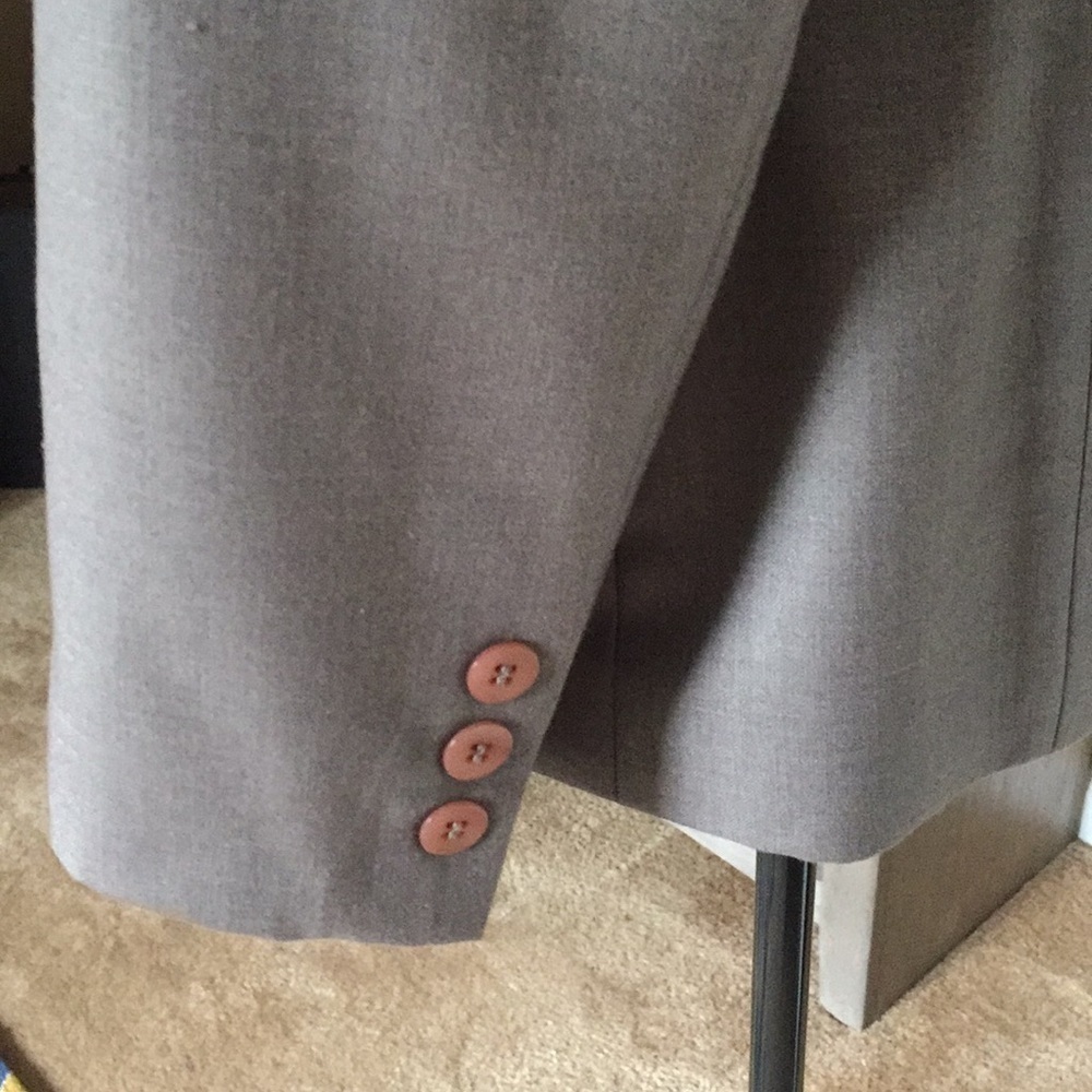 Kasper Jacket Blazer Women Size 6P Taupe Tailored Detailed Stitching - Picture 8 of 15